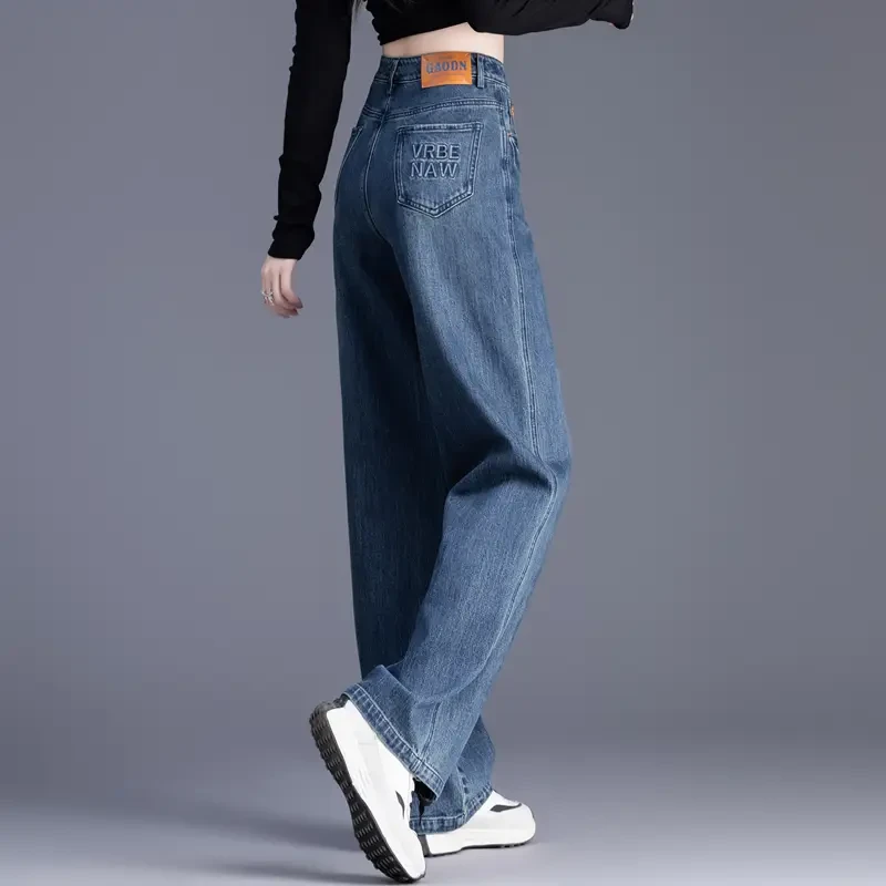 2025年新款秋季女裤窄版直筒香蕉阔腿裤宽松女士牛仔裤女休闲裤子