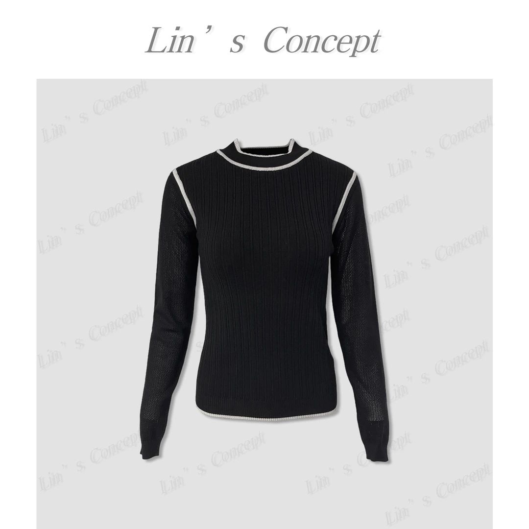 【Lin's concept】极简时尚气质风圆领打底衫 DL2404070