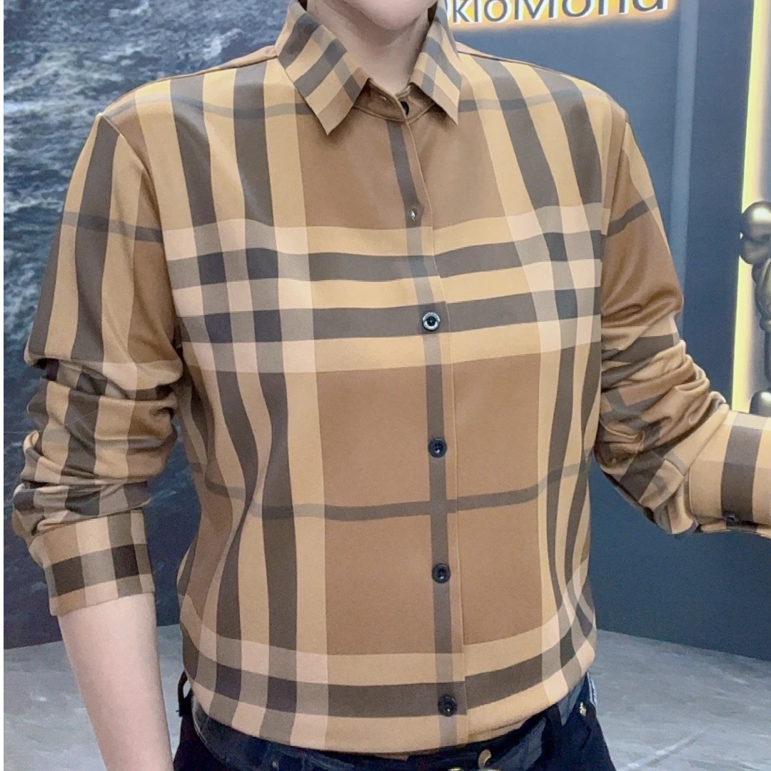 【慕克男装】新款潮流高级感格子时尚个性百搭帅气加绒免烫男士衬衫