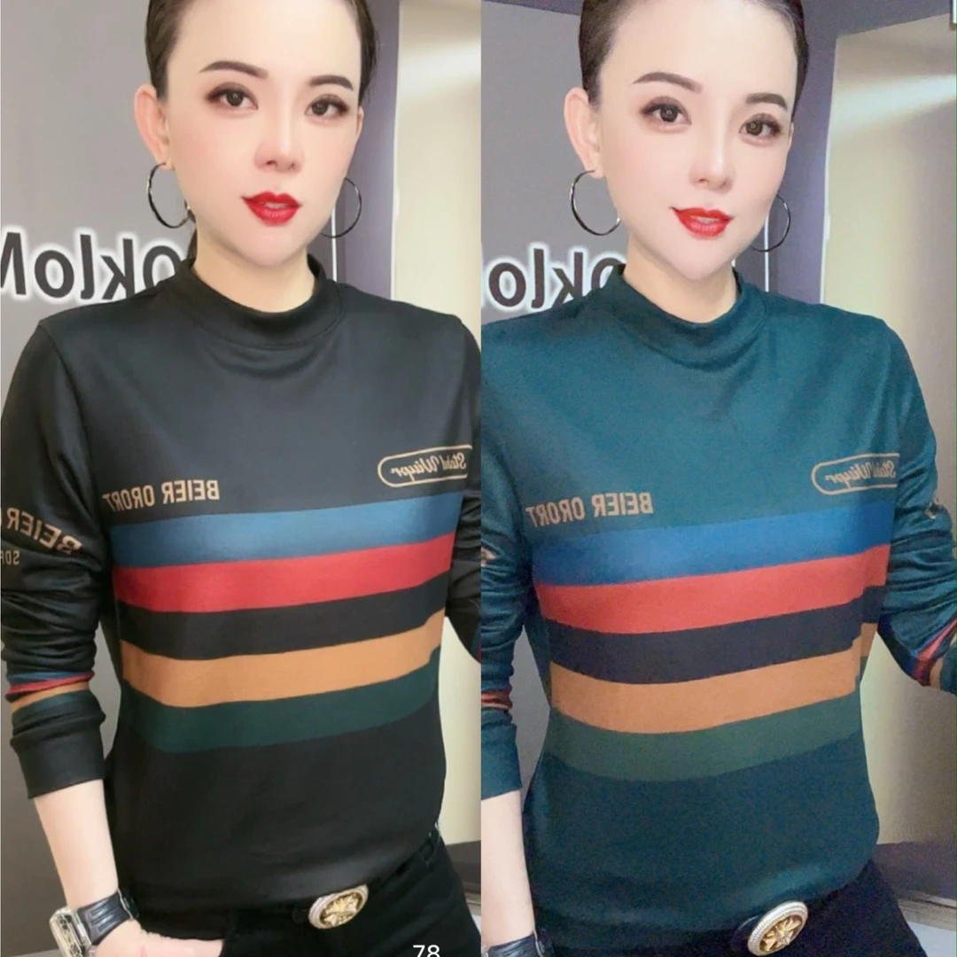 【慕克男装】新款时尚个性保暖拼色秋冬时尚高级感长袖T