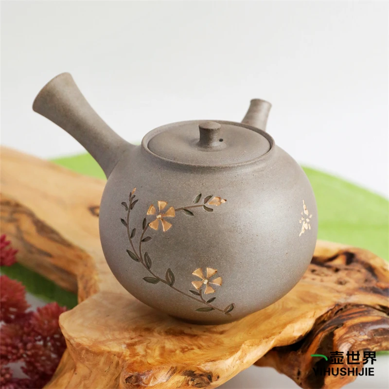常滑烧急须 青峰 定制款-02 樱蝶 280ml 纯手工日式侧把茶壶现货