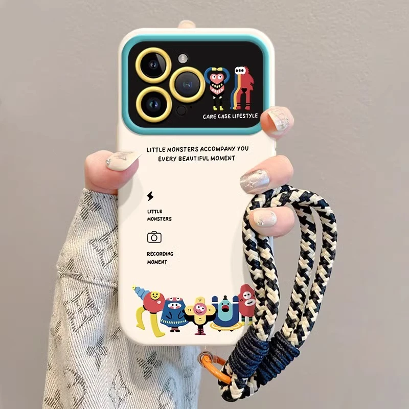 适用苹果16手机壳新款iphone16promax小众高级感15挂绳小怪兽