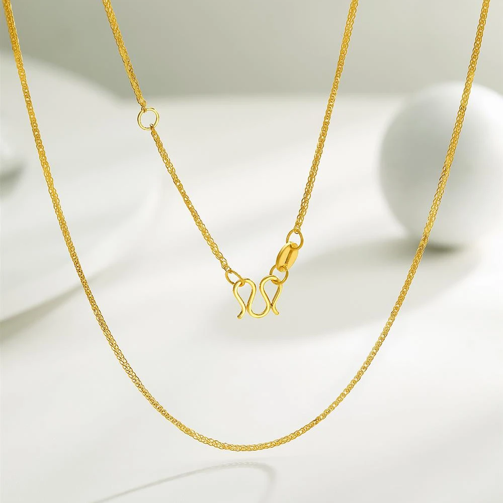 ZOCAI/佐卡伊足金 M扣 肖邦链 百搭精致时尚项链  X00625