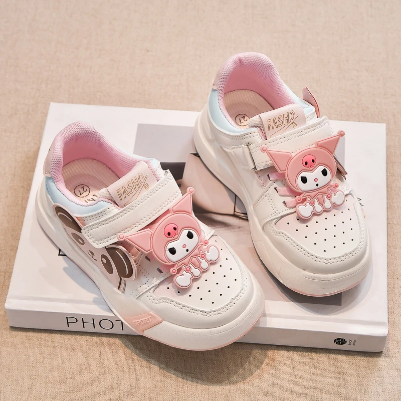 女童鞋子春秋2025新款儿童防滑运动鞋中大童男童百搭卡通熊猫板鞋