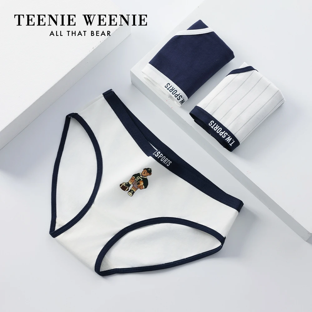 Teenie weenie女士内裤夏季薄款抗菌舒适女生透气三角裤短裤