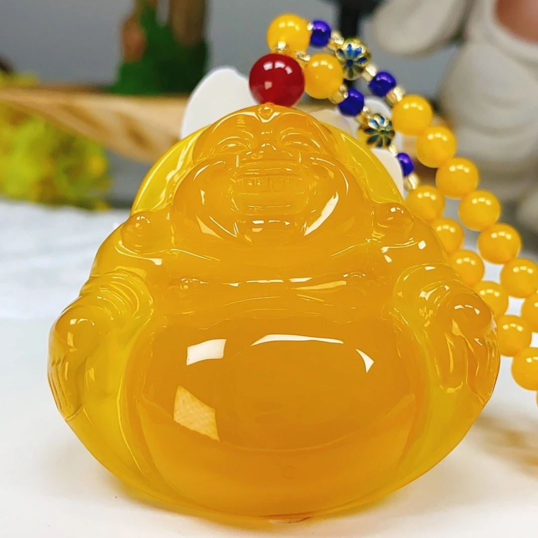 【镇店之宝】满蜜鸡油黄大佛公 3D厚装 笑脸弥勒佛 带证书礼盒1