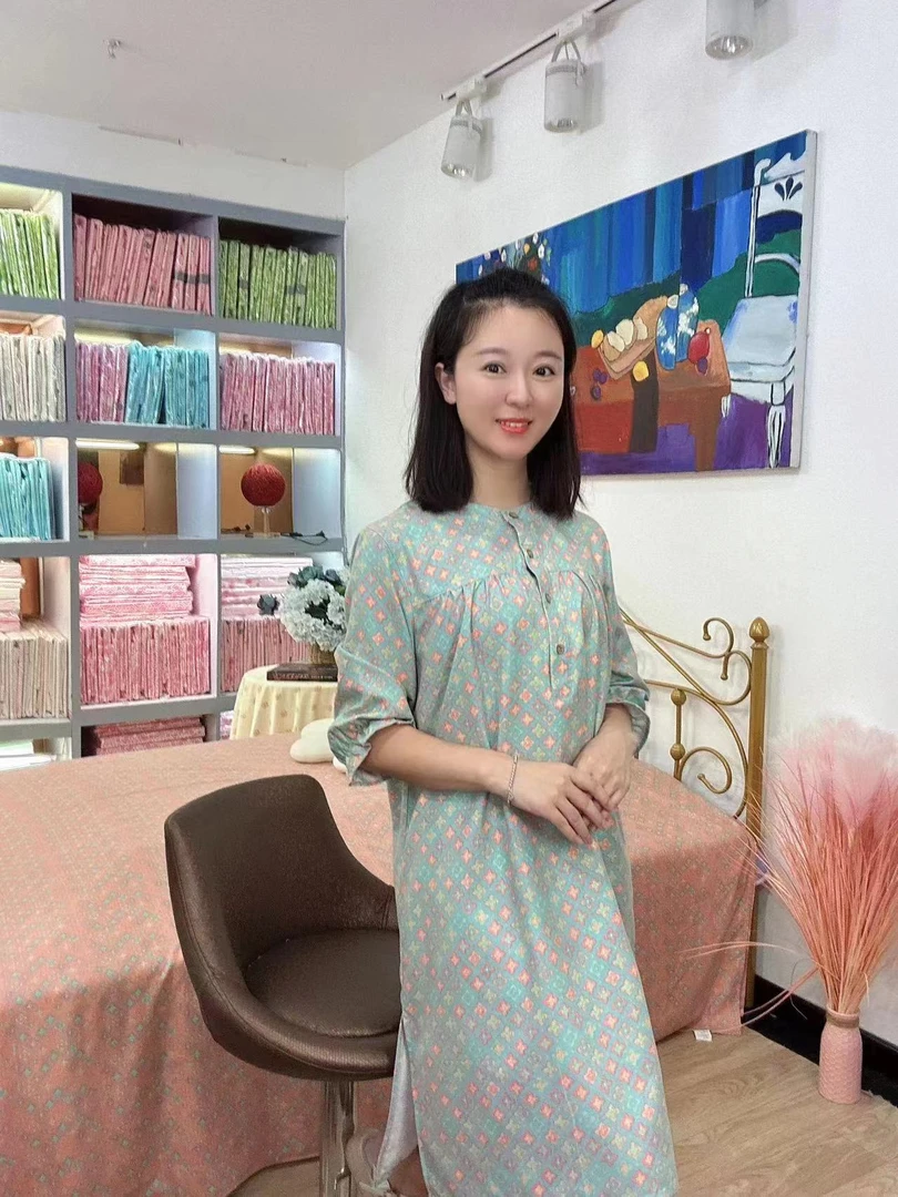 【碎四角花睡衣】针织棉柔软细腻碎花睡衣气质时尚长款