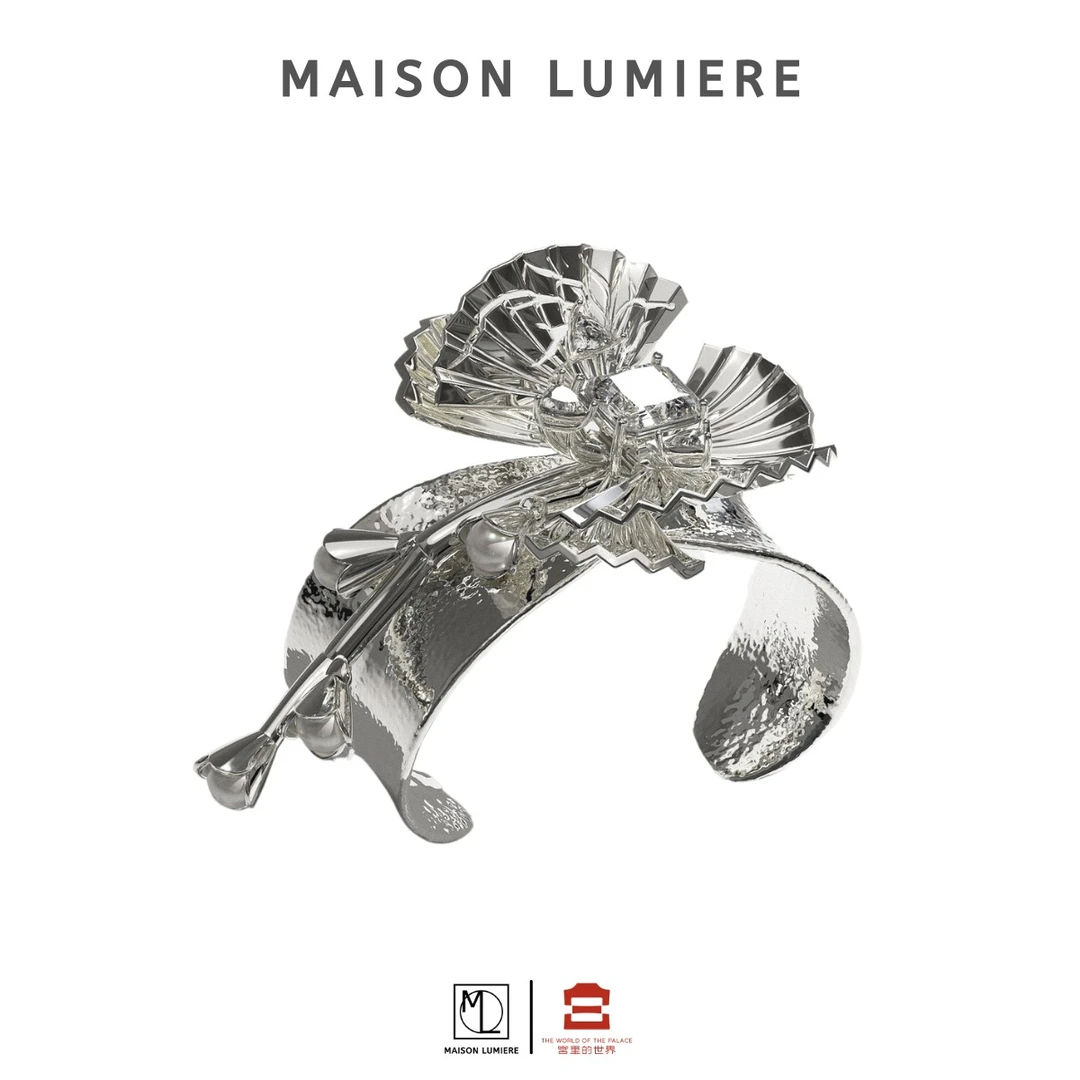 美颂之光 铜合金手镯 雅善蝴蝶兰流苏手镯重工新中式国外明星收藏