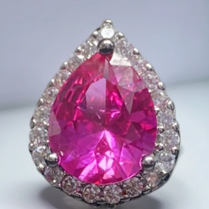 382-紫红宝石-精工合金培育吊坠