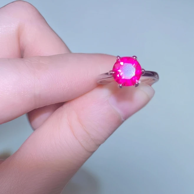 380-鸽血红色红宝石-精工合金培育戒指