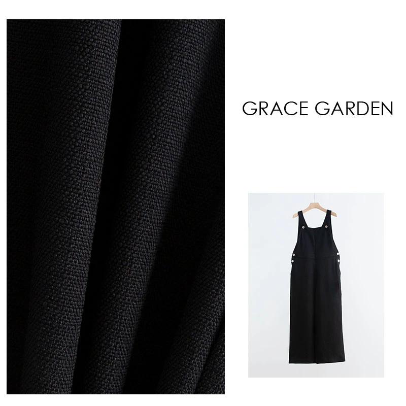 GRACE GARDEN【327号】自制！黑色休闲百搭减龄背带裤XXK3E0801