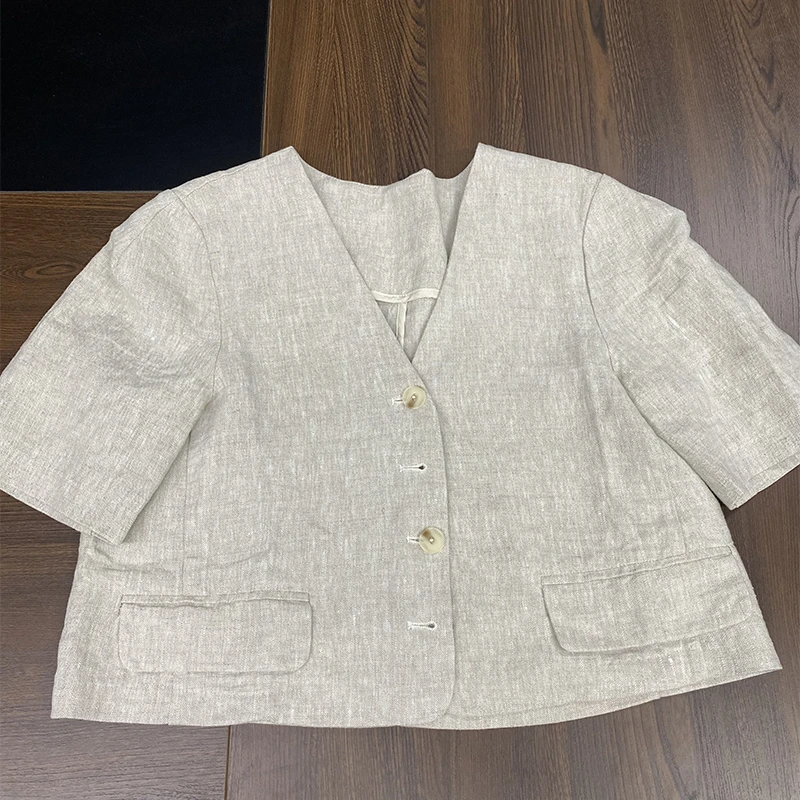 GRACE GARDEN深v领法式小香风百搭气质短外套MF3D2354