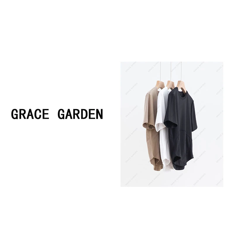 GRACE GARDEN【鱼骨T！】圆领纯色正肩设计感宽松短袖T恤NT4D2932