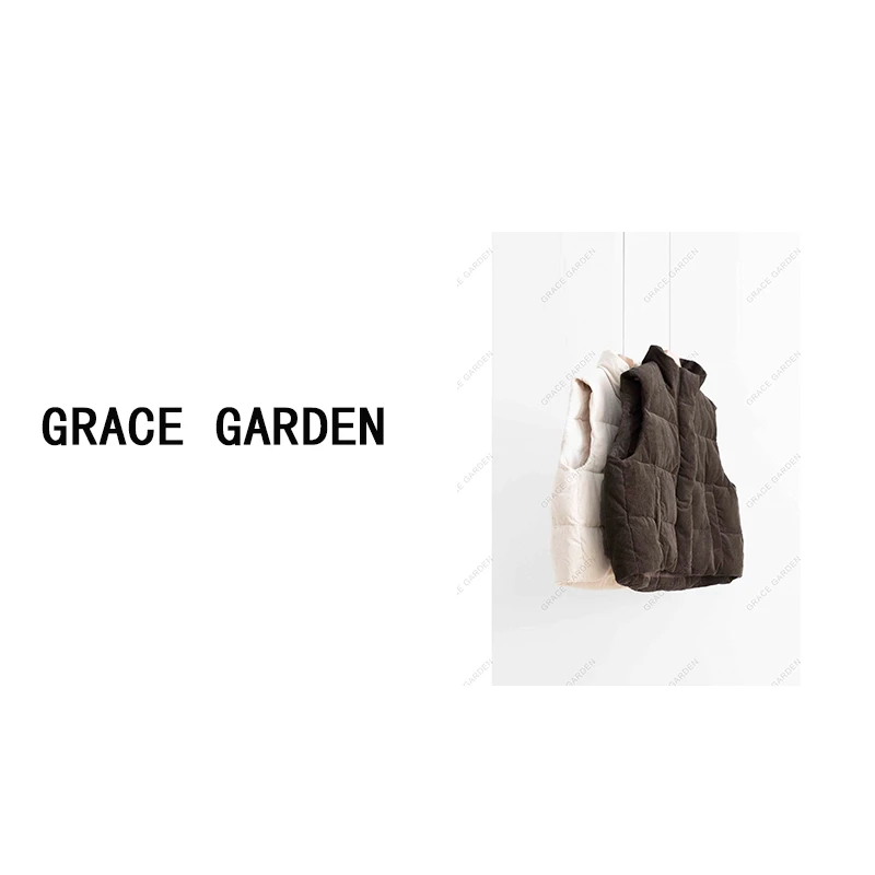 GRACE GARDEN【灯芯马甲！】冬季宽松立领无袖马甲MJ3L1956