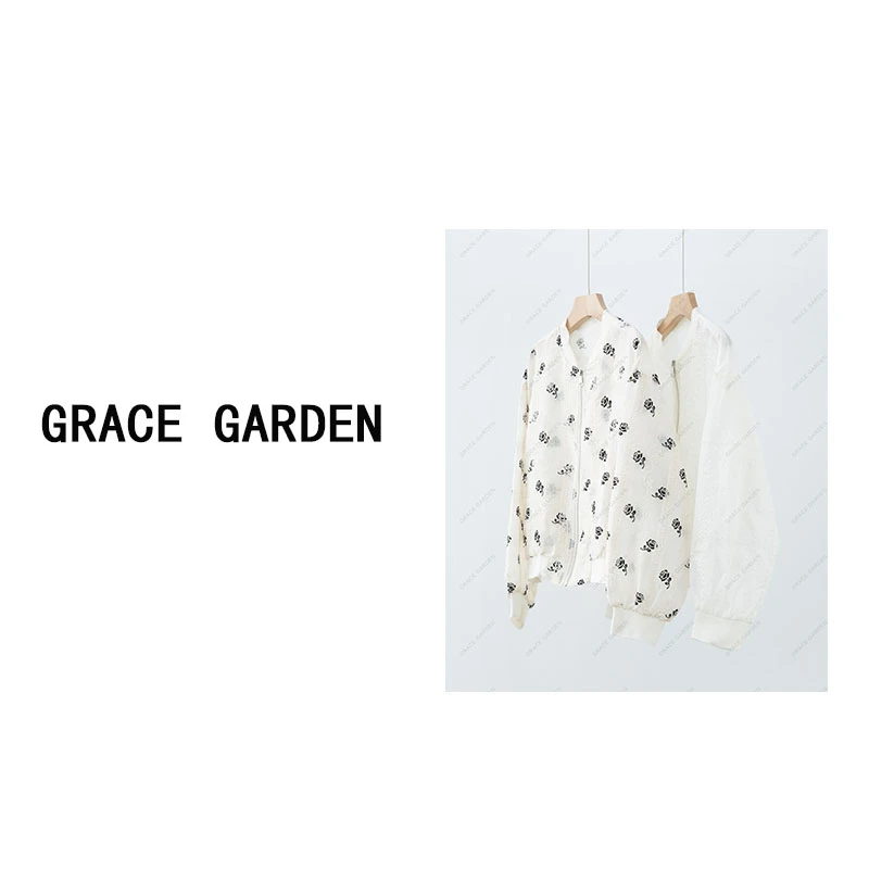 GRACE GARDEN【玫瑰夹克！】刺绣印花立领棒球夹克外套MF4D0257