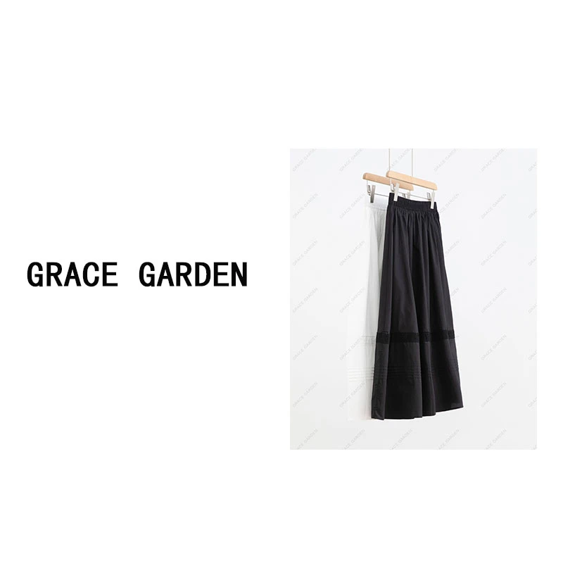 GRACE GARDEN【法单裙!】港风蕾丝花边拼接半身裙DR4E2404