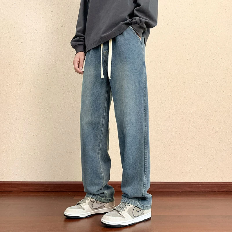 春夏薄款牛仔裤男直筒潮流牛仔裤百搭休闲复古大码男士牛仔裤