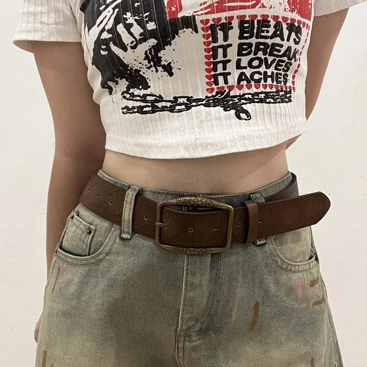 腰带女复古美式高级感y2k小众装饰牛仔裤做旧新款个性民族风皮带