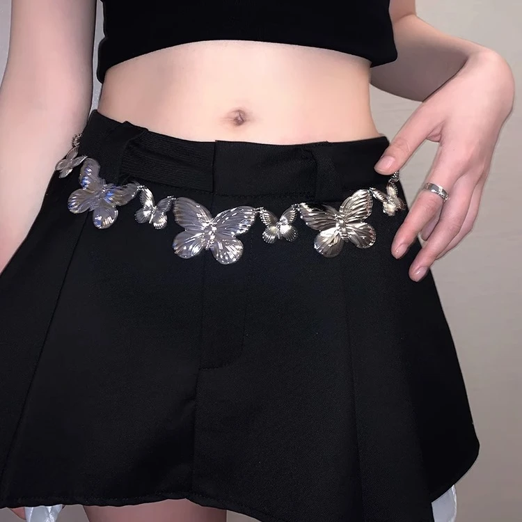 腰链女2024新款蝴蝶装饰夏季百搭高级感辣妹配裙子潮流皮带女