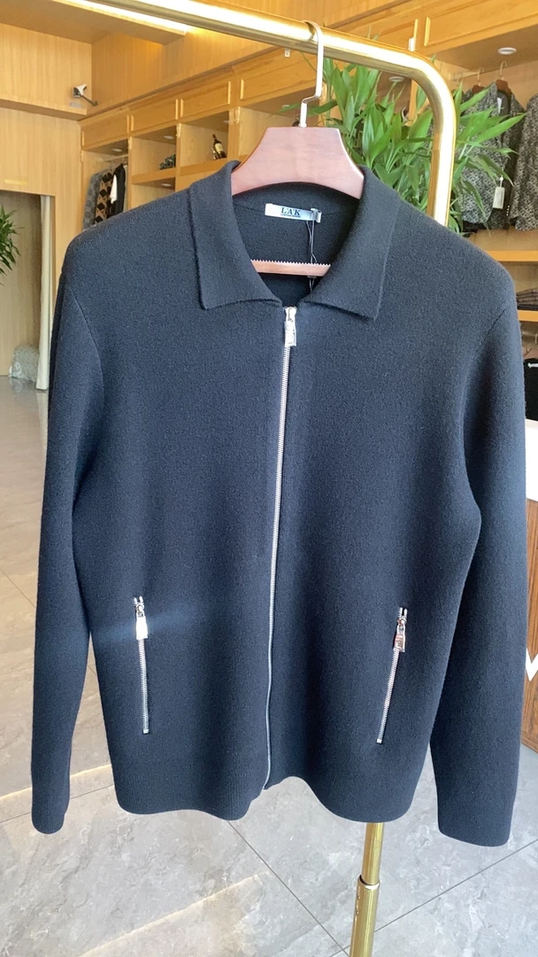 男士翻领羊毛开衫外套