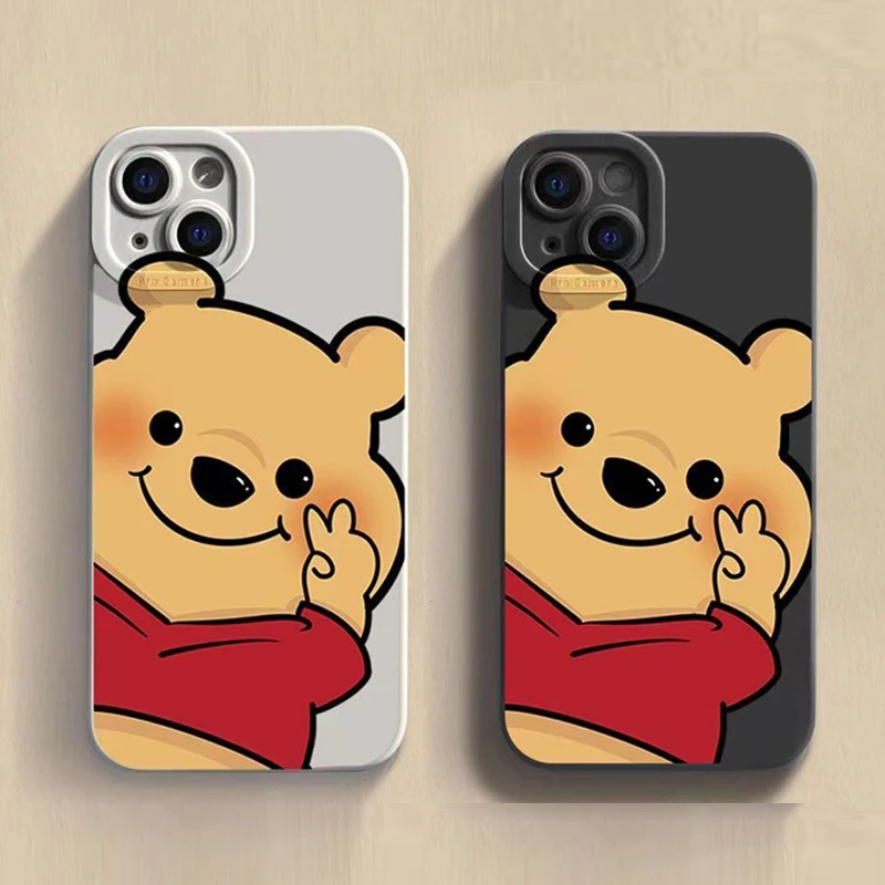 可爱维尼熊苹果14/15手机壳适用iPhone13Promax防摔11/12软/全包8