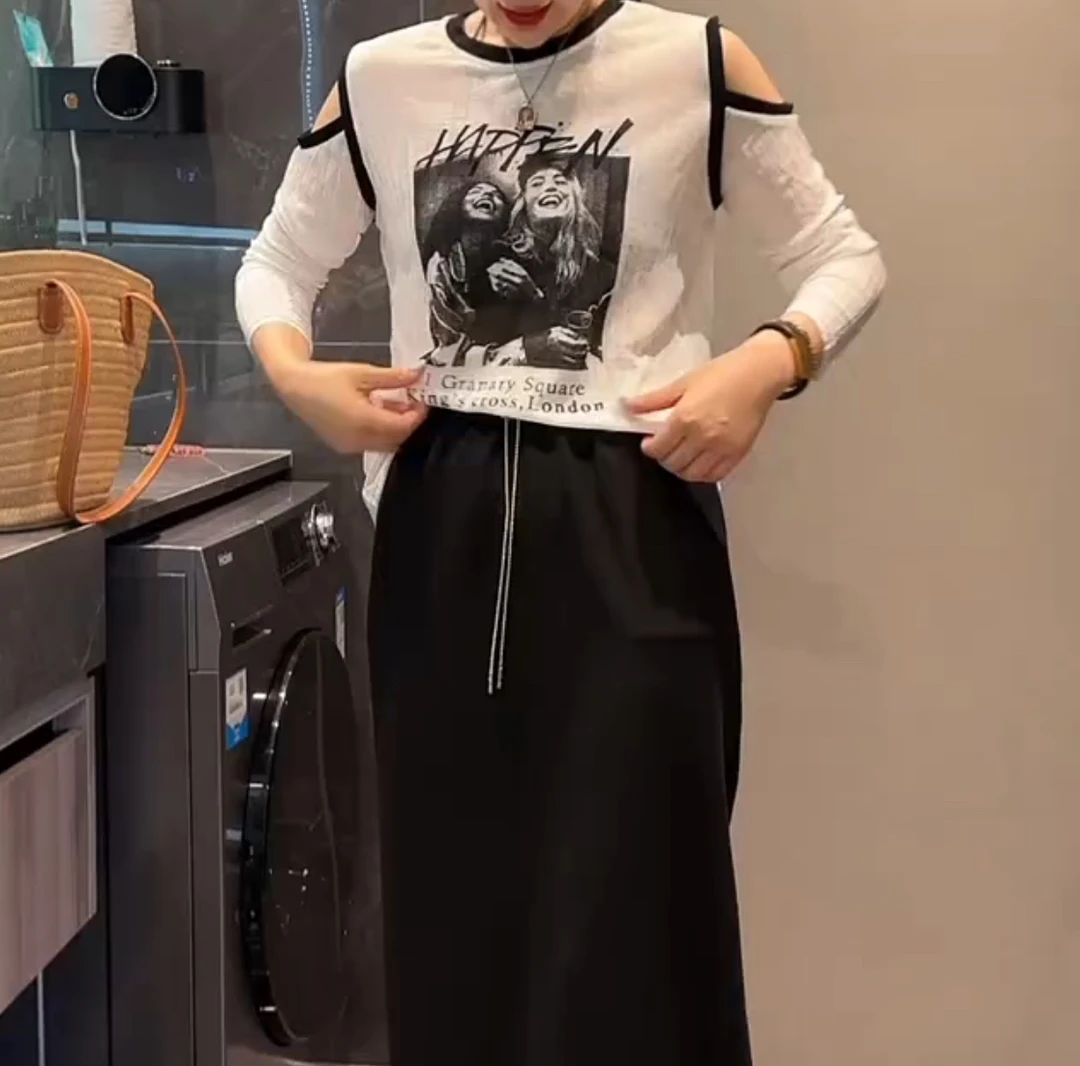 洋气漏肩长袖打底衫女【好物推荐】