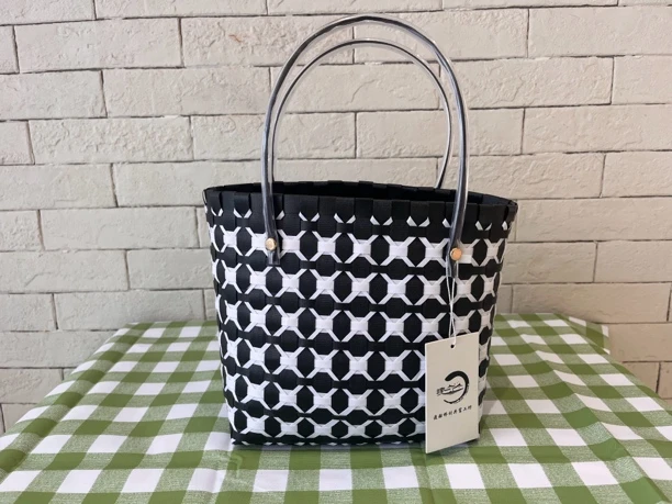 黑白轻便包 纯手工包包