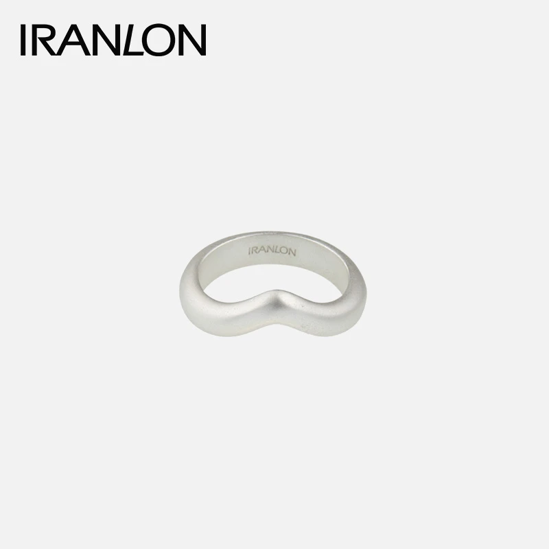 IRANLON 铜合金戒指 自然论雪山戒指 秋冬银色简约气质素款冷淡风