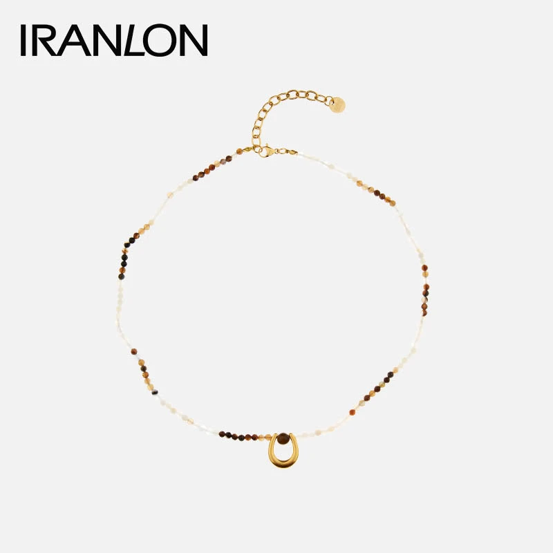 IRANLON 钛钢项链 【蔡卓宜同款】自然论马蹄渐变项链简约气质设计