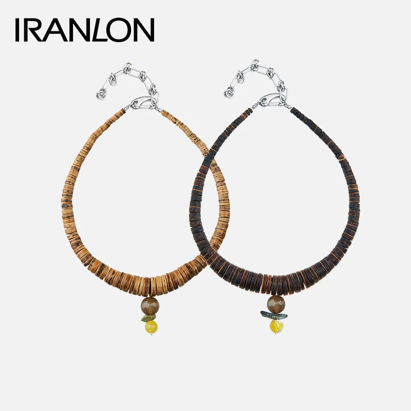 IRANLON 钛钢项链 【刘忻赵小棠同款】自然论椰壳过渡项链小众项圈