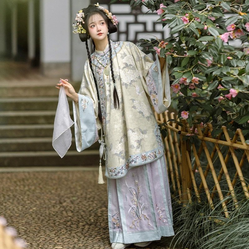 川黛时光：三春清梦 复原感全开襟重工刺绣倒大袖旗袍清汉女上衣
