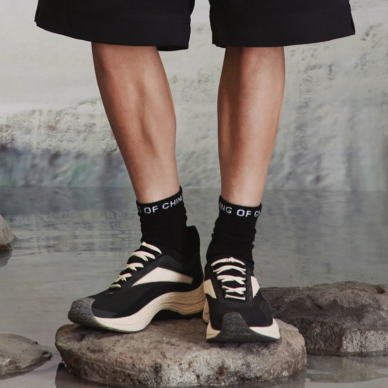 中国李宁休闲鞋 功夫YIN 柔软针织防滑国风经典运动鞋男款AZGU021