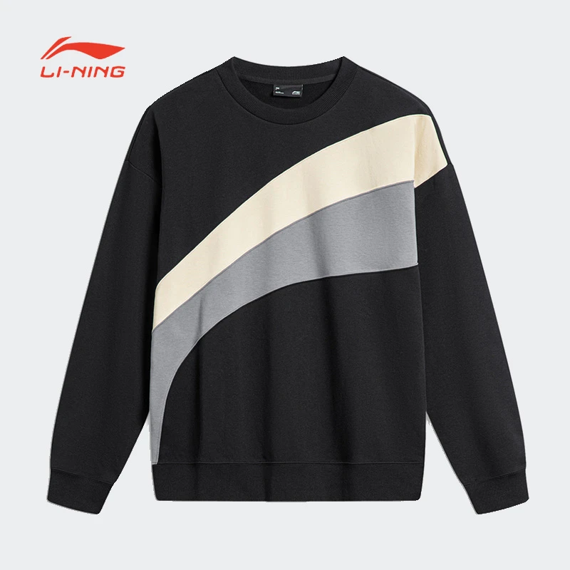 LI-NING/李宁卫衣男运动生活时尚百搭宽松套头无帽卫衣AWDTA17