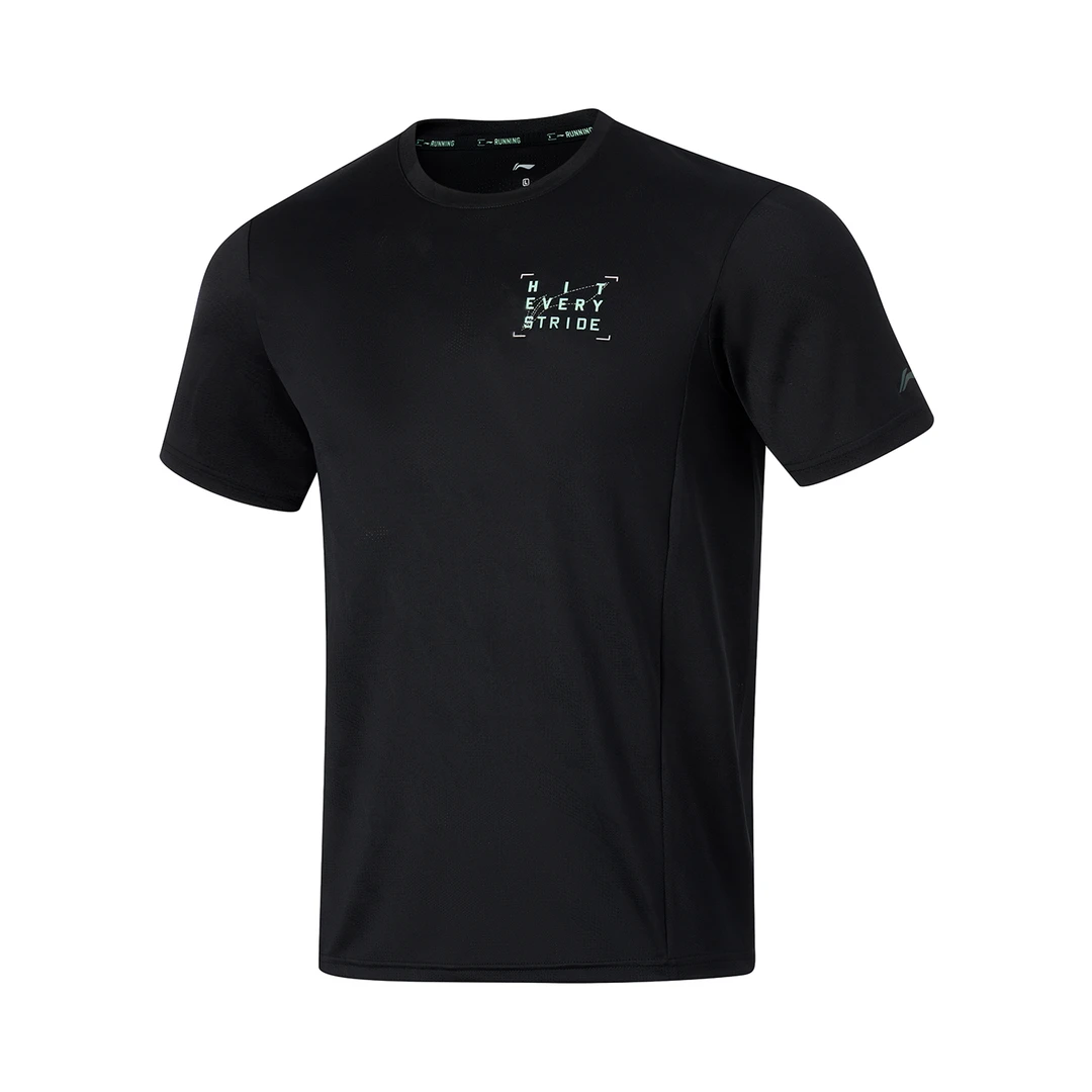 直播李宁夏季跑步系列运动圆领速干透气舒适短袖T恤衫男ATSU575