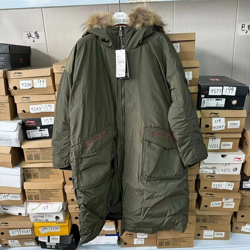 李宁冬季运动生活连帽保暖宽松时尚百搭中长款羽绒服女款LYMN016