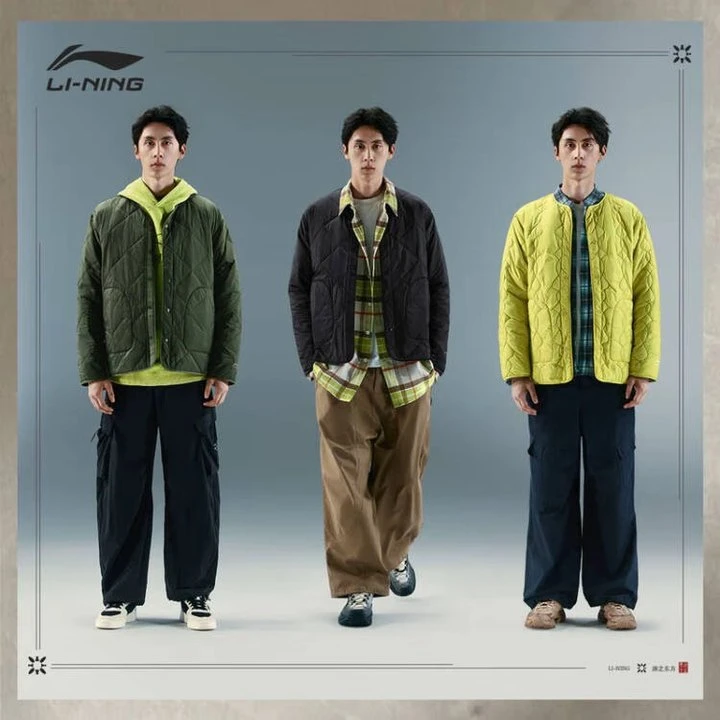 《B品以直播展示为主》李宁男子防泼水保暖潮流宽松棉服AJMU147