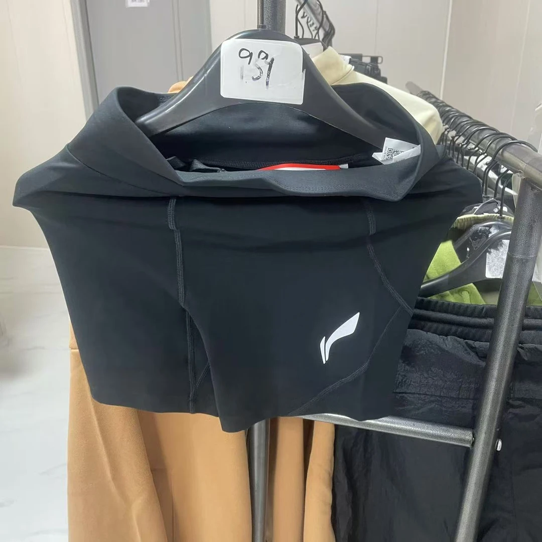 李宁夏季跑步系列运动裤透气吸汗紧身运动裤简约短裤女款AUSQ008