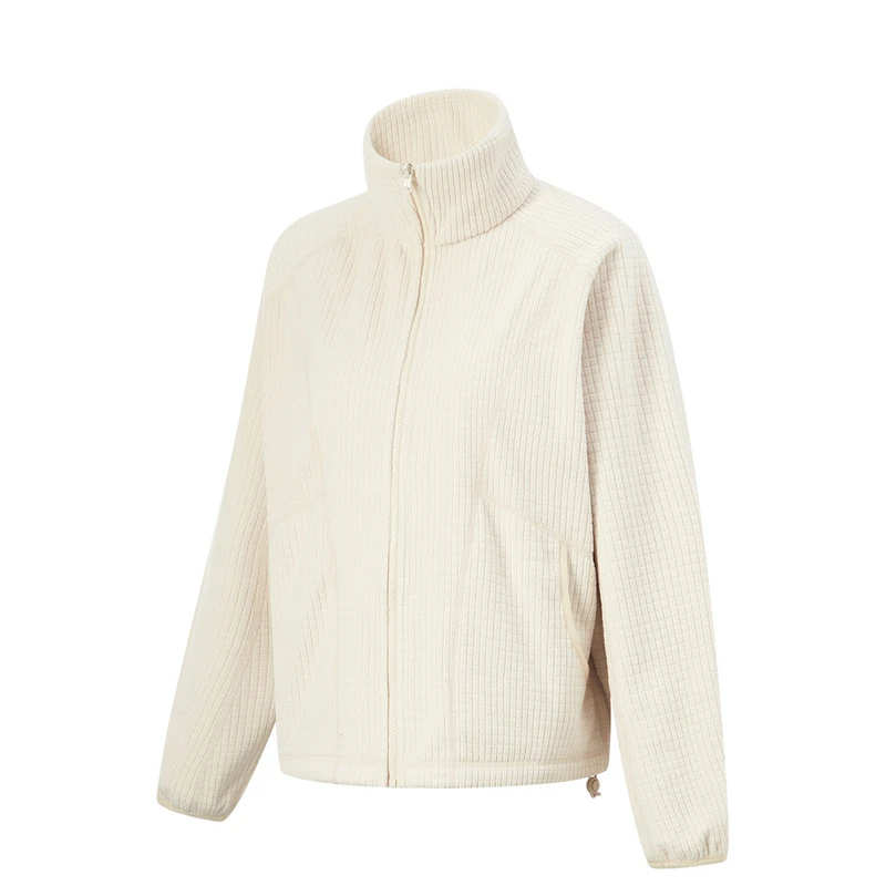 《直播》李宁女健身系列春秋开衫无帽摇粒绒卫衣保暖外套AWDU362