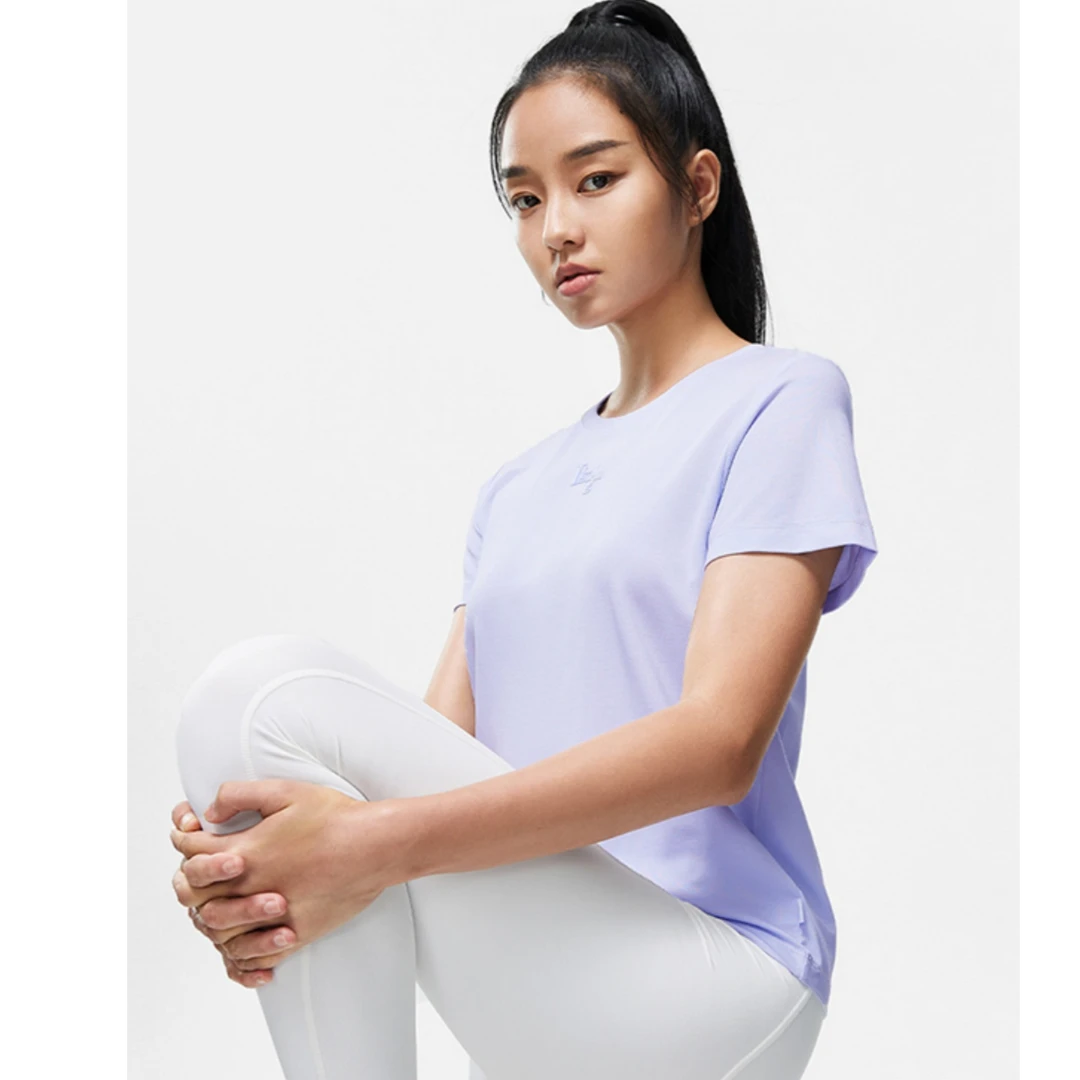 《直播》李宁健身系列T恤冰感凉爽简洁运动休闲短袖女ATST580款