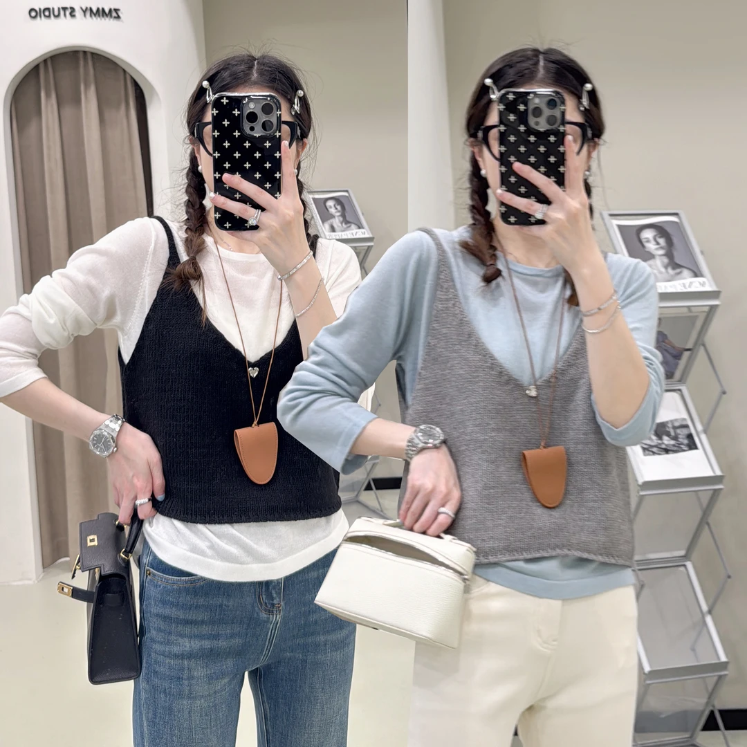 ZMMY严选私服【乘风而来】韩系金属爱心扣百搭吊带背心针织衫K