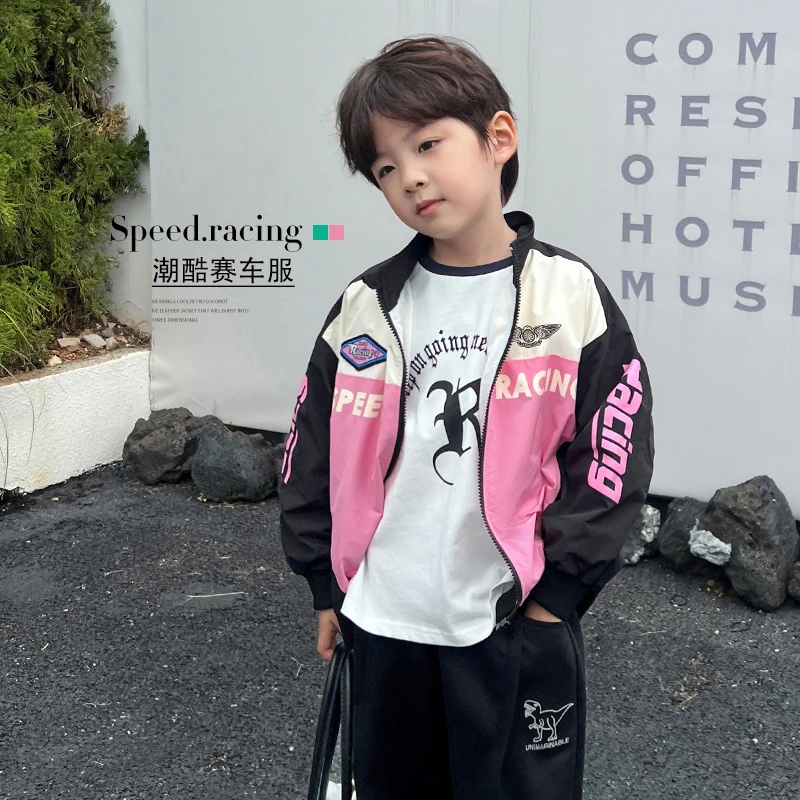 7.7陈大猪男童【赛车冲锋】外套新款帅气机车服上衣春季衣服MKC2306