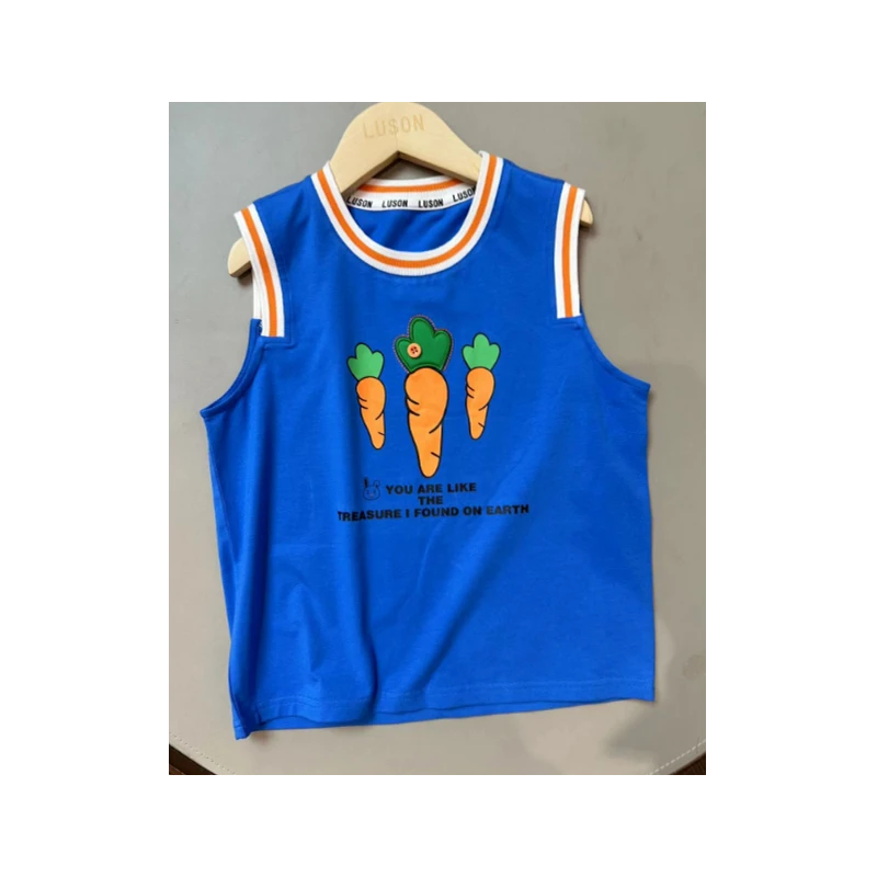 3-37小o爸男婴童【福利专场】萝卜印花圆领背心 XBCXS158