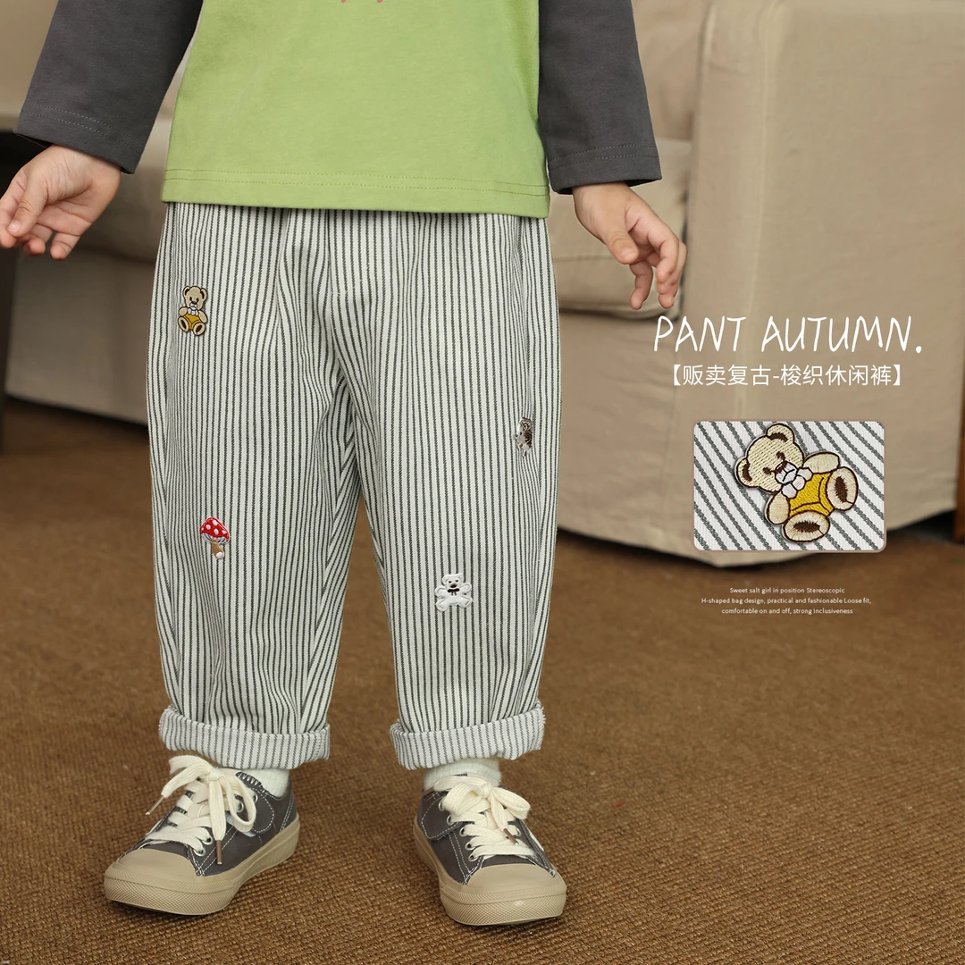 小O爸男婴童【贩卖复古】宝宝梭织休闲裤儿童长裤潮NMQ460323