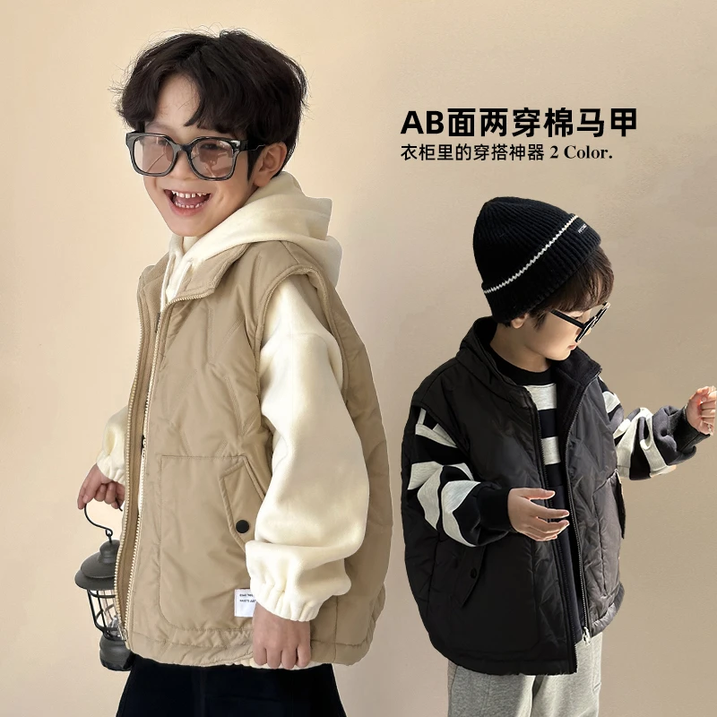 陈大猪男童【双穿马甲】儿童秋冬季休闲保暖两面穿马甲外套MFD3608