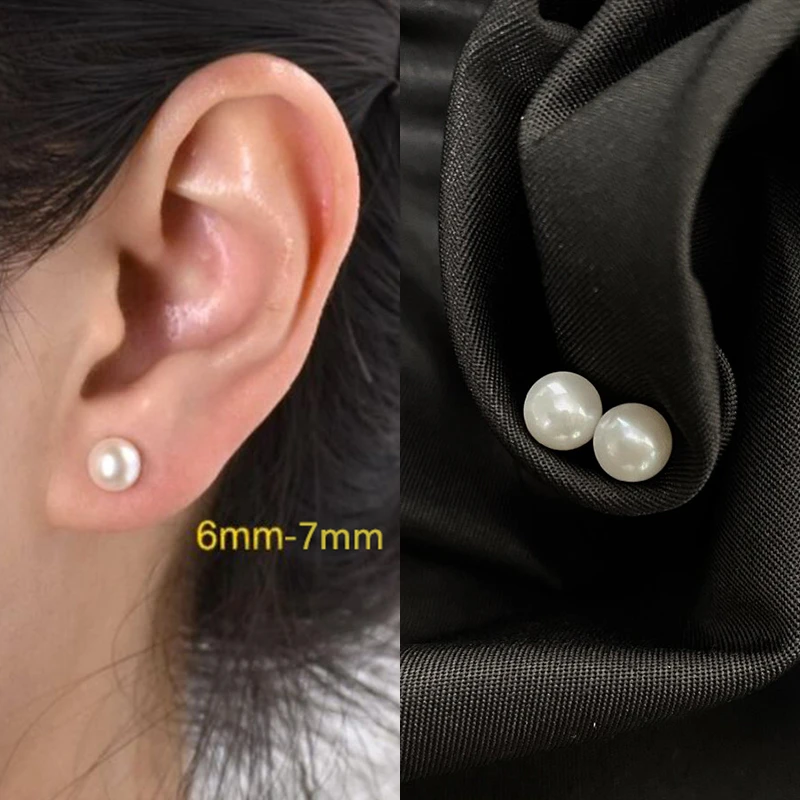 佐奈美简约强光面包珠耳钉