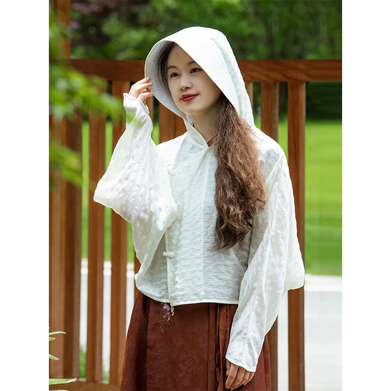 蘭襟【你是我的江南】短款戴帽防晒衫外套小上衣百搭连帽宽松设计师