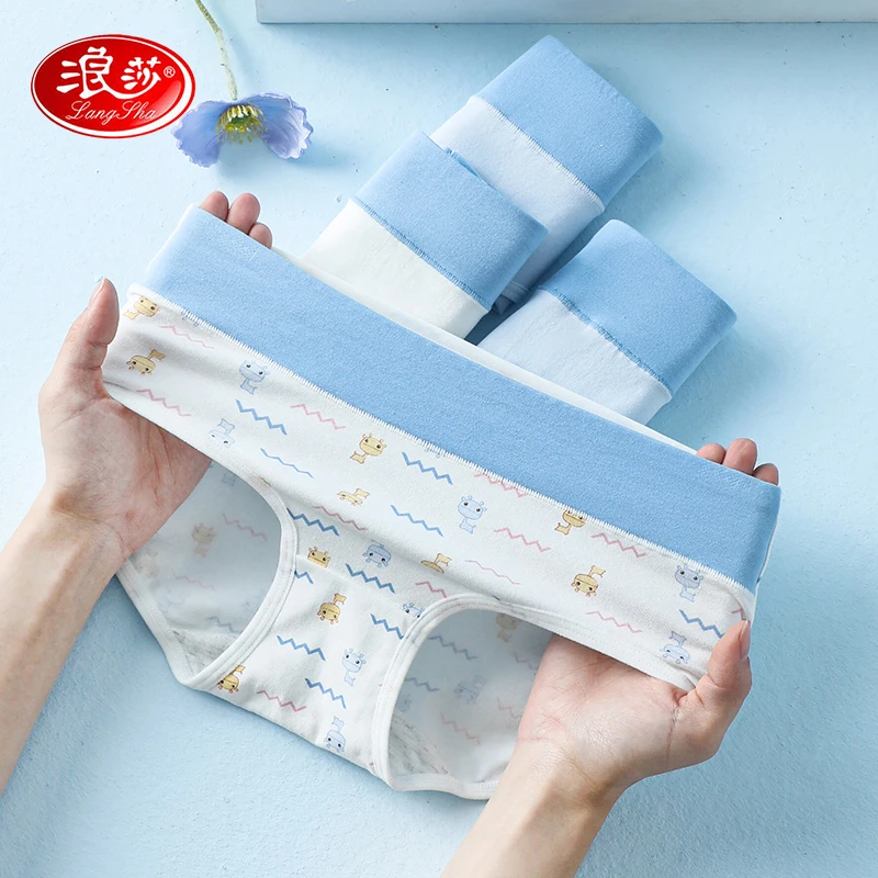 浪莎女士内裤高腰无痕内裤女款纯棉底裆抑菌亲肤可爱日系女生内裤
