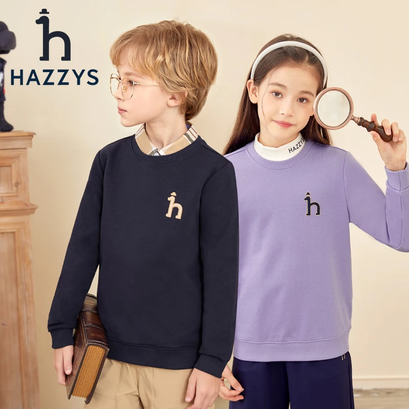 Hazzys/哈吉斯【反季特卖】品牌童装男女童卫衣圆领春秋休闲套头