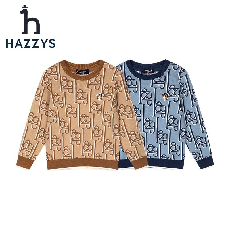 Hazzys/哈吉斯品牌童装【大张小姜】男童线衣套头圆领针织时尚简约
