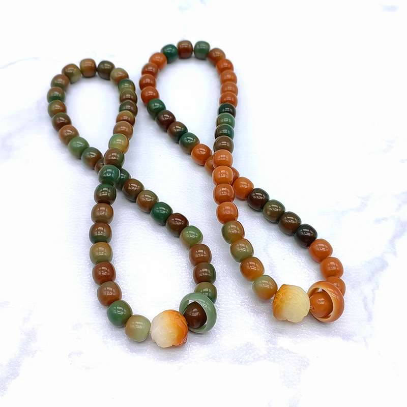 非金属木质手链 【天然菩提】原创菩提根手串双圈醒狮跑环款手串